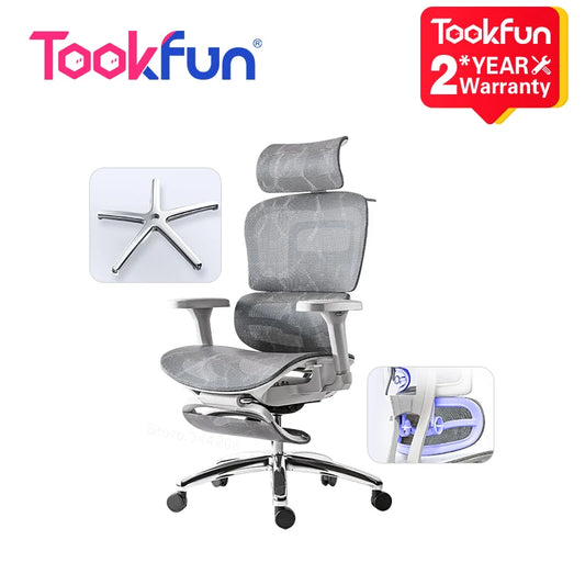 Tookfun Ergonomic Chair Computer Chair Swivel Chair Office Seat Lift Gaming Chair 4d Alpha Separated Lumbar Breathable Mesh