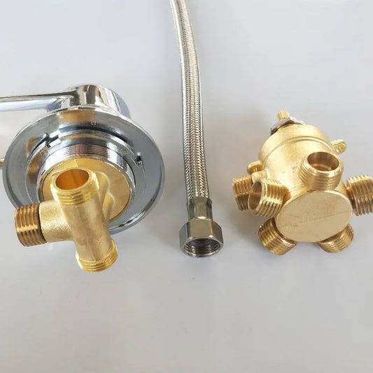 MTTUZK wall mounted 2/3/4/5 Ways water outlet brass shower tap screw or intubation split shower cabin shower room mixing valve