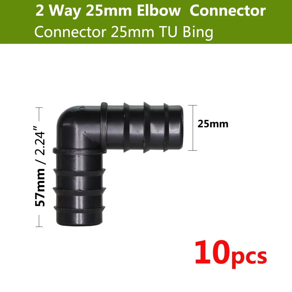 16 20 25 mm Garden irrigation Pipe Connection tee elbow Joint end Plug Microdrop adapter