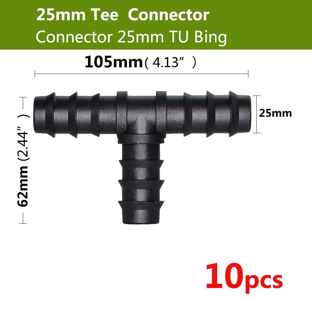 16 20 25 mm Garden irrigation Pipe Connection tee elbow Joint end Plug Microdrop adapter