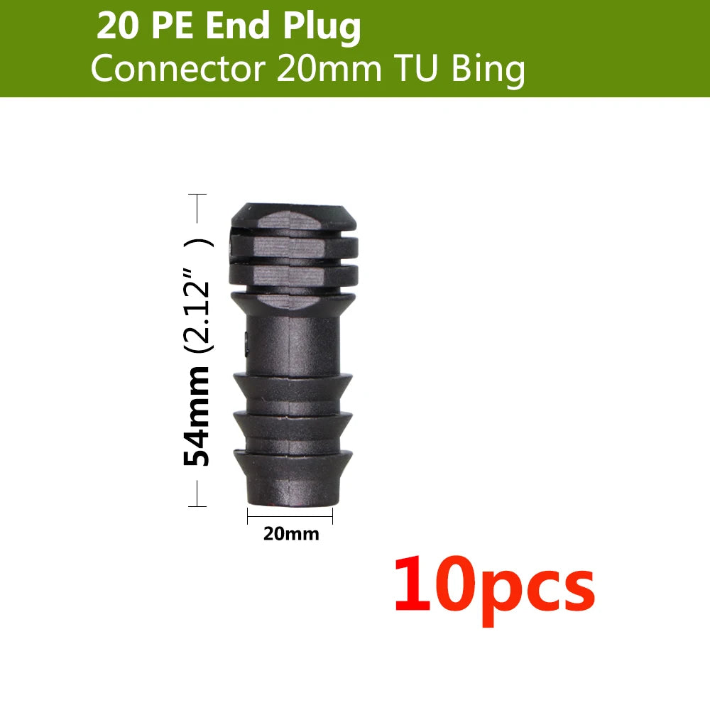 16 20 25 mm Garden irrigation Pipe Connection tee elbow Joint end Plug Microdrop adapter