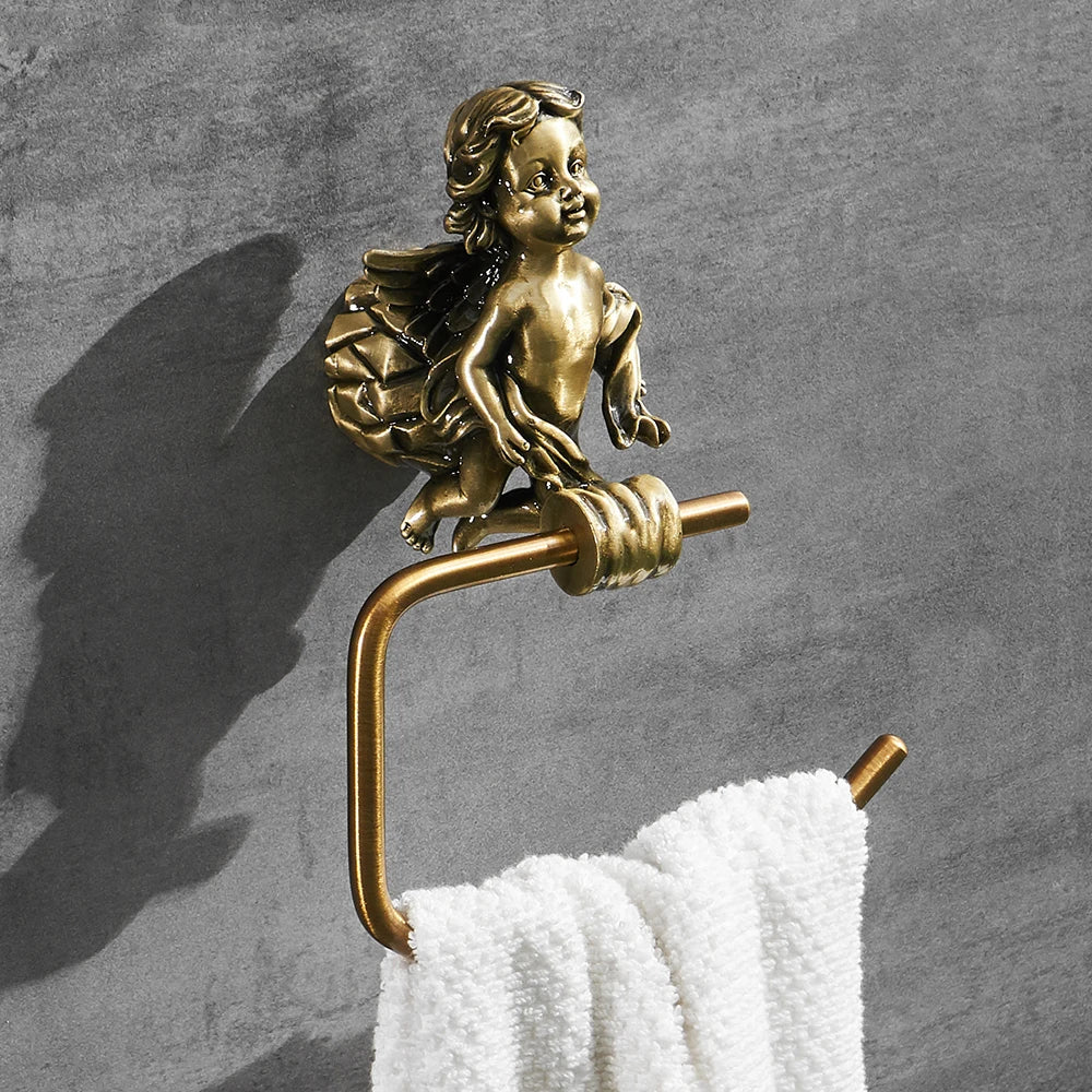 Gold Bathroom Hardware Accessories Set, Towel Ring and Robe Hook,Toilet Paper Holder Towel Bar Toliet Brush Holder MB-0782B