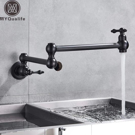 Brushed Nickel Single Handle Bathroom Kitchen Faucet One Hole Cold Water Folding Washing Basin Taps