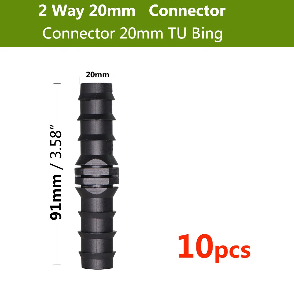 16 20 25 mm Garden irrigation Pipe Connection tee elbow Joint end Plug Microdrop adapter