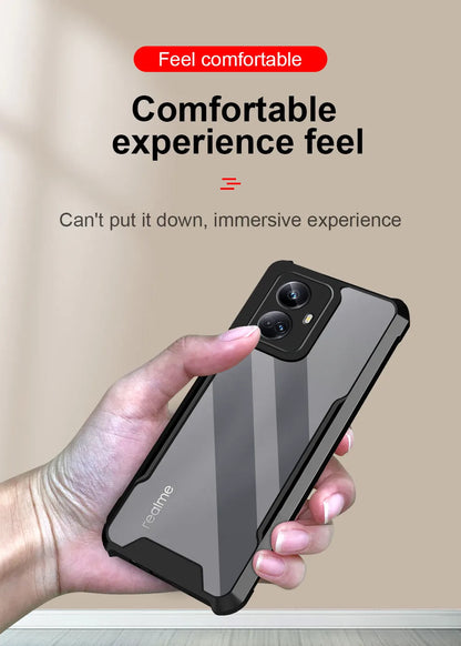 For Realme 10 Pro Plus Case Clear Acrylic Shockproof Phone Cover Realme10Pro 10ProPlus Realmy 10Pro 5G Camera Bumper Slim Coque