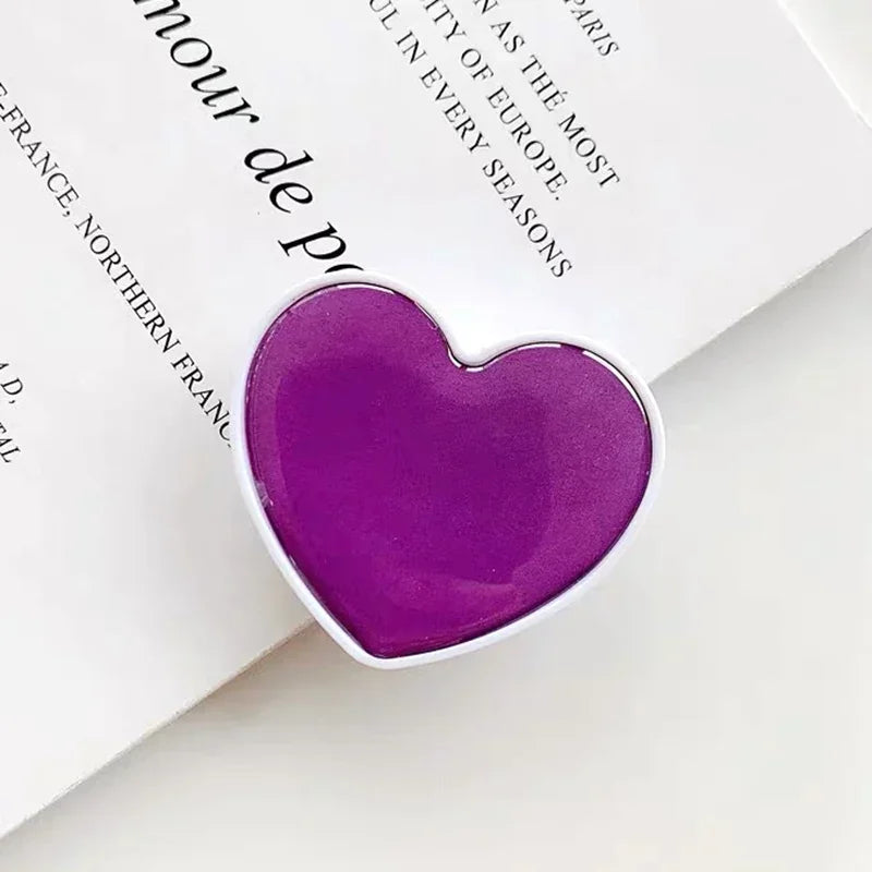 2024 Heart Shaped Phone Socket Holder Finger Grip Bracket Support Telephone for IPhone 15 14 13 Samsung Pocket Socket Stand