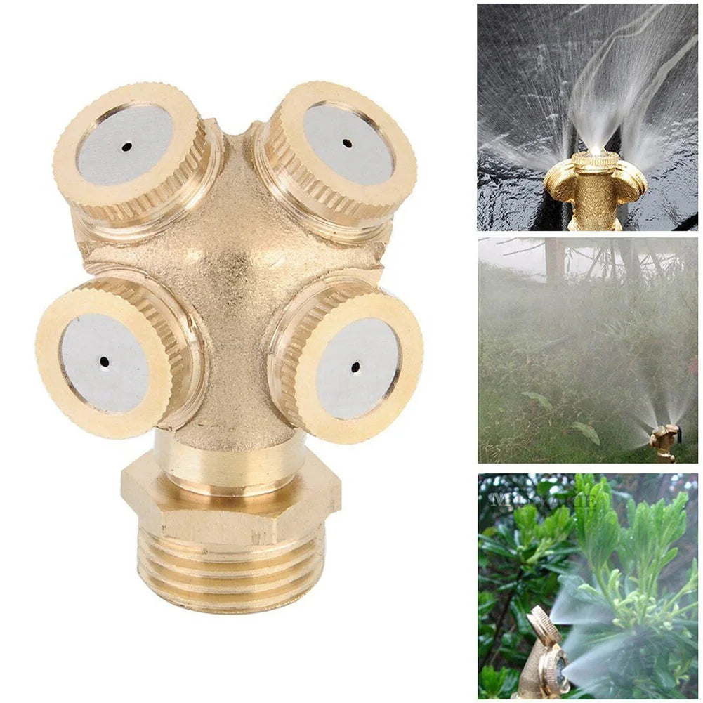 1/2" Brass Spray Nozzle Mist Nozzles Cooling System Nebulizer Hose Connector Water Sprinkler For Garden Lawn Irrigation