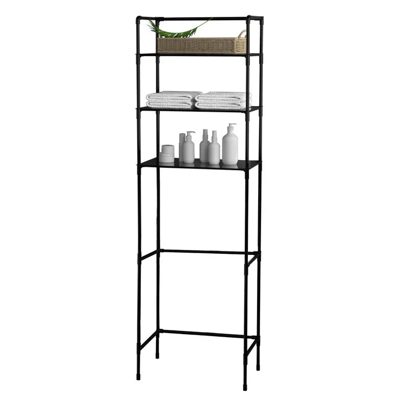 Solid Color Metal Floor Standing Storage Simple Toilet Rack Suitable for Bathrooms and Bathrooms