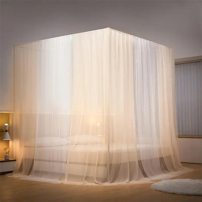 Aesthetic Palace bed Mosquito Net Bed Canopy four door Double Layer Bed Valance room wedding decoration Bed cover bed Curtains