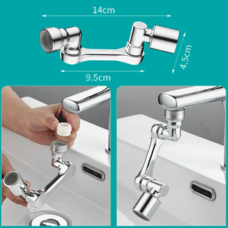 99% Universal 1080° Rotatable Extender Faucet Aerator Robotic Arm Plastic Splash for Kitchen Washbasin Faucets Bubbler Nozzle