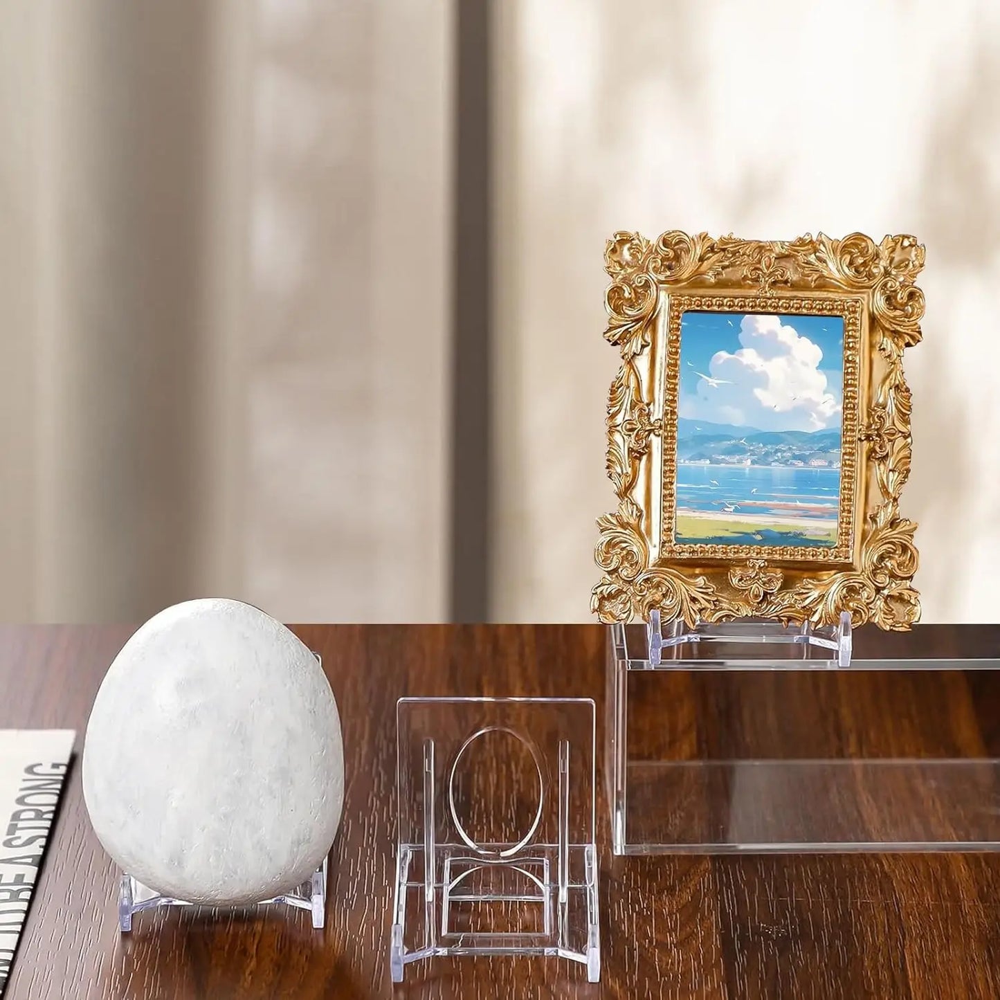 6/1pcs Adjustable Acrylic Display Stand Mini Picture Plate Photo Frames Decorative Holder Support Rack Clear Easels Home Decor