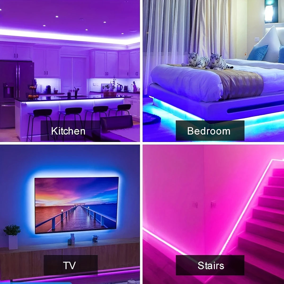 Led Lights for Room RGB Led Strip Lights with Remote and APP Control RGB Tape Flexible Ribbon for Home Bedroom Decoration Party