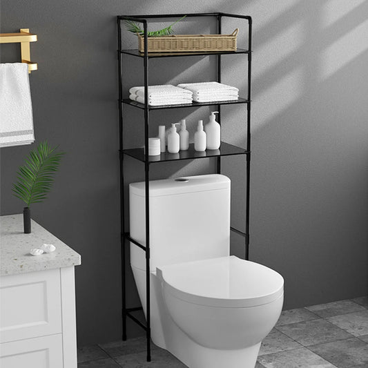 Solid Color Metal Floor Standing Storage Simple Toilet Rack Suitable for Bathrooms and Bathrooms