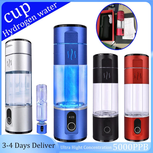 2Pcs Sets Hydrogen-rich Water Cup Max Hydrogen-content 5000ppb DuPont-PEM Antioxidant Platinum Titanium Filter H2 Water Bottle