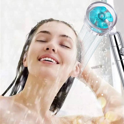 EHEH High Pressure Shower Heads 360 Degrees Rotating  Handheld Turbo Fan Shower Turbocharged Propeller Shower