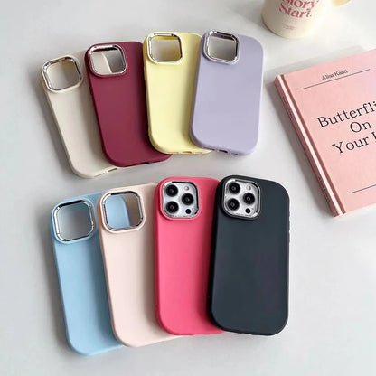 Plating Solid Color Phone Case On For funda Oppo Reno7 Reno 7 8 6 5 Lite Pro A5 A9 A31 2020 A18 A38 New Girl Simple Soft Cover