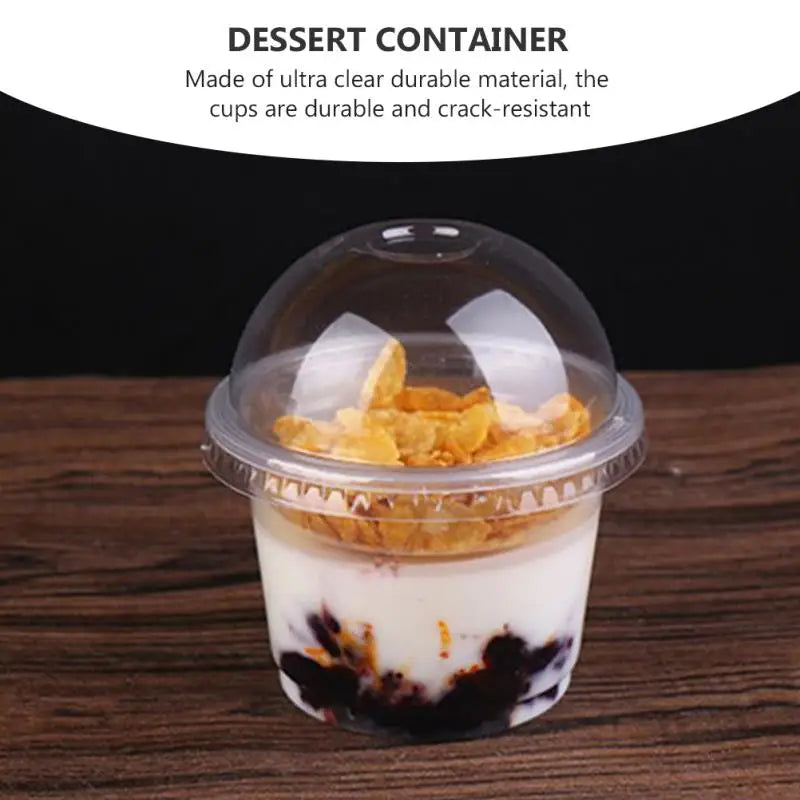 Cups Dessert Plastic Bowls Cup Ice Bowl Containers Cream Disposable Lids Fruit Clear Food Pudding With Lid Salad