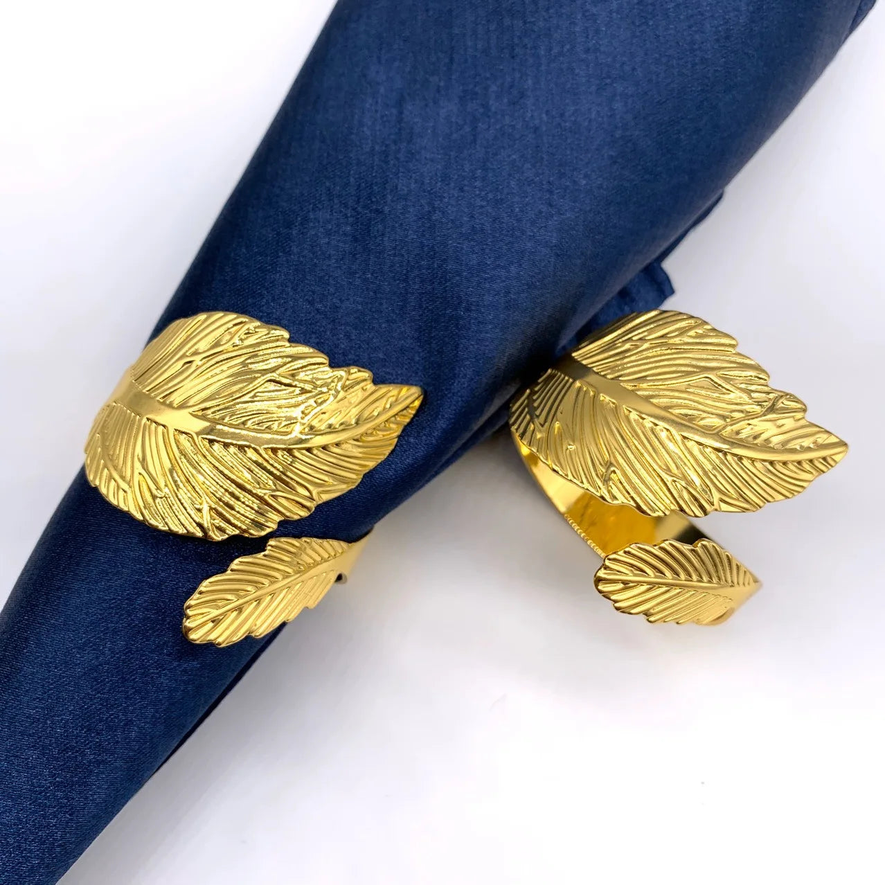 Gold Leaf Napkin Rings Leaves Matte Napkin Holder Rings for Thanksgiving Wedding Christmas Home Dinning Table Decor Accessories