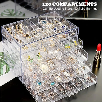 Large Capacity Jewelry Storage Box Nail Accessories Display Box Classification Drawer Jewelry Earrings Organizer Holder Rack