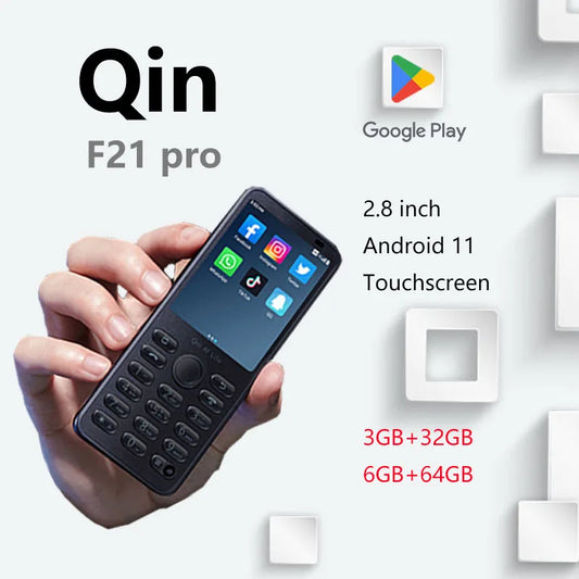 Qin F21 pro4G mobile phone Google Store, Bluetooth and WiFi, multiple languages, buttons and touch screen, smartphone