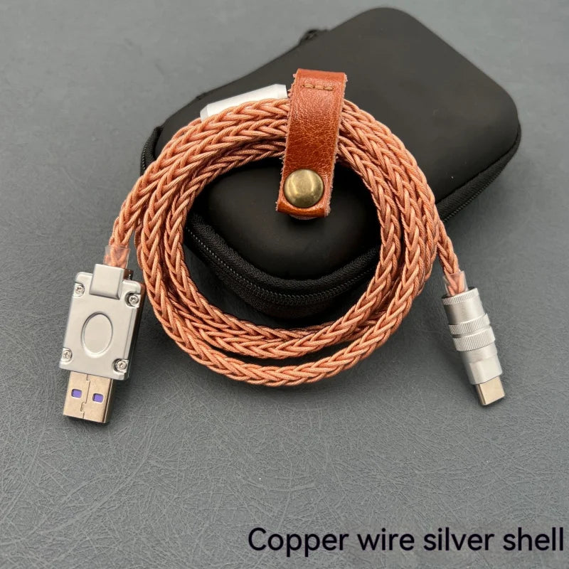 6A Usb C To Type-C for Iphone 15 Data Cable 60W Fast Charging Single Crystal Copper Eight Strand Braided Wire for Huawei Xiaomi