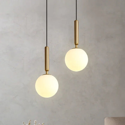 Modern Pendant Lamp Luxurious Gold Glass Ball Lampshade Hanging Lights Fixtures For Dining Room Bedroom Decoration Lighting