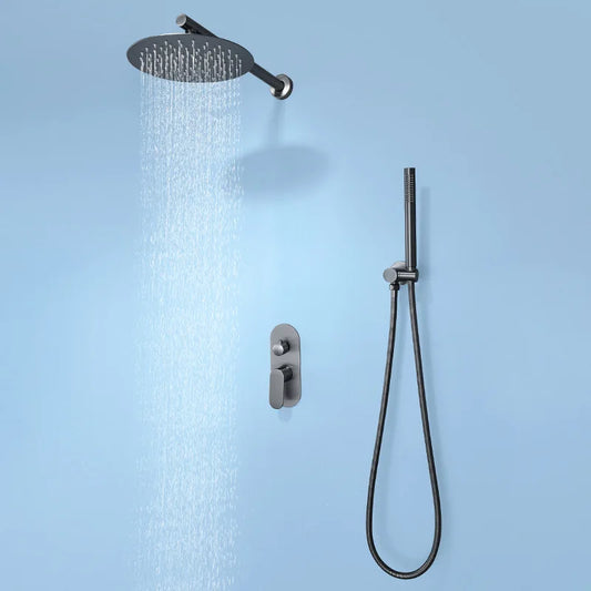 Wall mounted shower set with all copper mixing valve faucet # 336