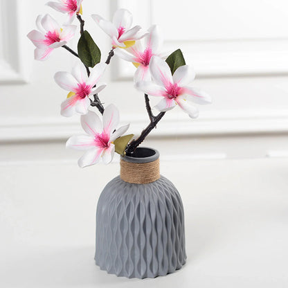 Modern Flower Vase Imitation Ceramic Flower Pot Decoration Home Plastic Vase Flower Arrangement Nordic Style Home Decoration