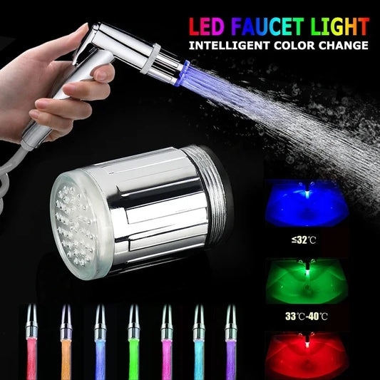 Led Faucet Colorful Luminous Color Changing Dragon Head Light Without Power Battery Luminous Faucet Universal Interface Faucet