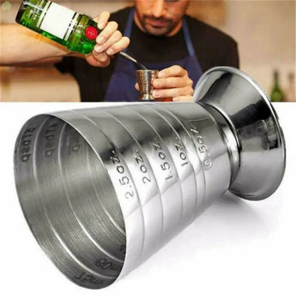 Stainless Steel Cocktail Measure Cup Cocktail Glass Mixed Drink Cocktail Shaker Jigger Measuring Home Bar Party Accessories