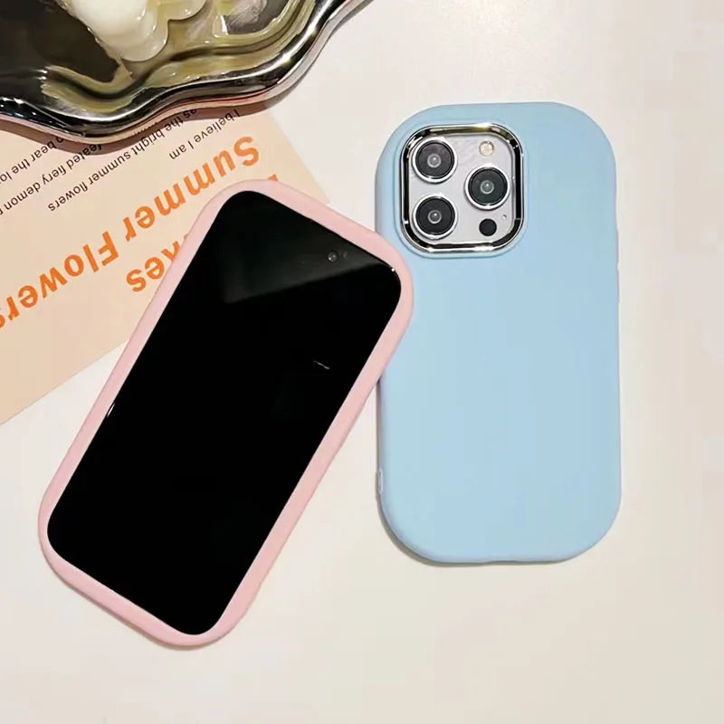 Plating Solid Color Phone Case On For funda Oppo Reno7 Reno 7 8 6 5 Lite Pro A5 A9 A31 2020 A18 A38 New Girl Simple Soft Cover