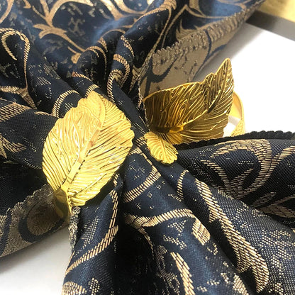 Gold Leaf Napkin Rings Leaves Matte Napkin Holder Rings for Thanksgiving Wedding Christmas Home Dinning Table Decor Accessories