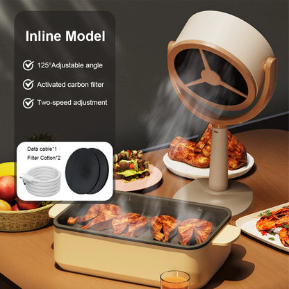 Desktop Range Hood Extractor Exhaust Portable Small Cooker Hood USB Charging Mini Range Hood for Indoor BBQ With Ffilter Sponge