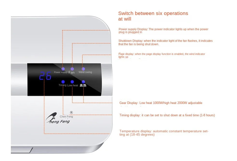 Energy-saving Wall Air Conditioner And Heater Fan Home Air Conditioning Dormitory Timing Free Installation Remote Control