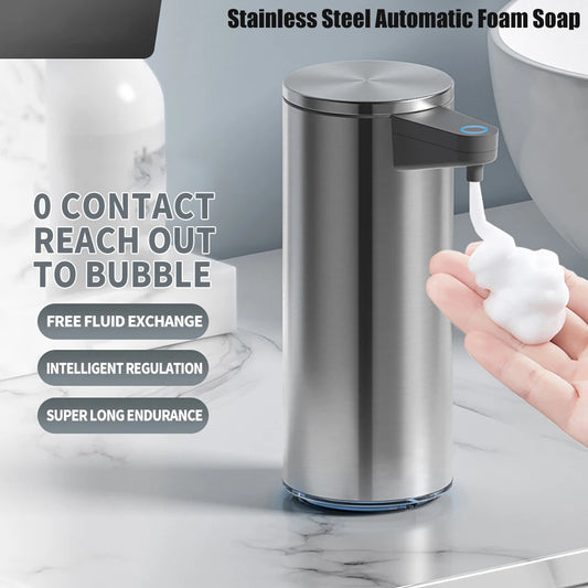 Automatic Foam Soap Dispenser Home Kitchen Electric Infrared Induction Foam Machine Stainless Steel Bathroom Liquid Dispenser