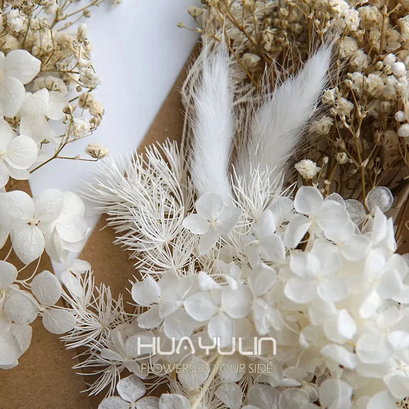 1 Bag Artificial Plants Dried Real Flowers Preserved Materials Epoxy Resin Candles DIY Floral Materials Hydrangea Set Flowers