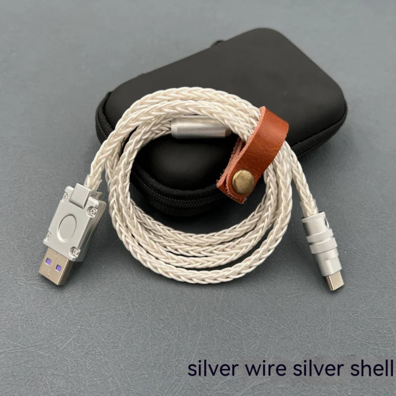 6A Usb C To Type-C for Iphone 15 Data Cable 60W Fast Charging Single Crystal Copper Eight Strand Braided Wire for Huawei Xiaomi