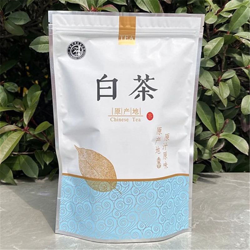 250g Chinese Fuding BaiHao YinZhen White Tea Set Zipper Bags Bulk ShouMei BaiCha Packing Gift Bag