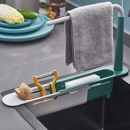 Telescopic Sink Shelf Kitchen Sinks Organizer Soap Sponge Holder Sink Drain Rack Storage Basket Kitchen Gadgets Accessories Tool