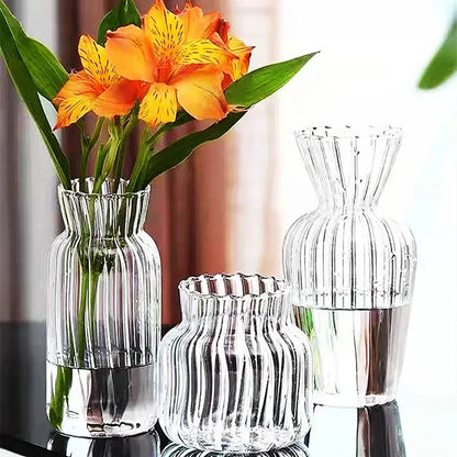 1pc Nordic Creative Transparent Vases for Plant Bottle Flower Pot Hydroponic Terrarium Arrangement Container Flower Table Vase