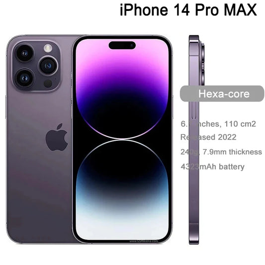 Original Apple iPhone 14 Pro Max 128/256/GB ROM 6GB RAM  6.7" Genuine Retina OLED Face ID NFC A16