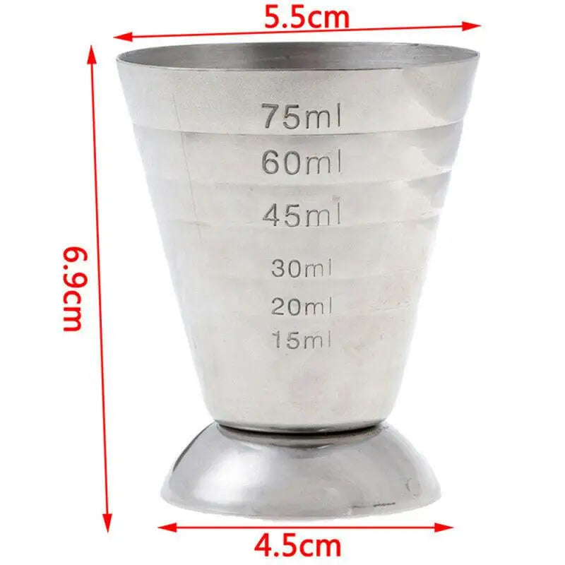 Stainless Steel Cocktail Measure Cup Cocktail Glass Mixed Drink Cocktail Shaker Jigger Measuring Home Bar Party Accessories