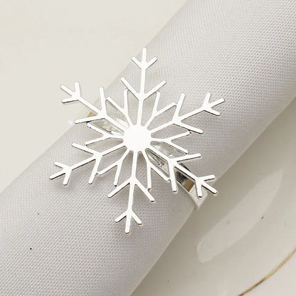 1pcs Christmas Snowflake Shaped Napkin Rings Dinning Table Setting Button Napkin Ring Wedding Table Decoration Accessories