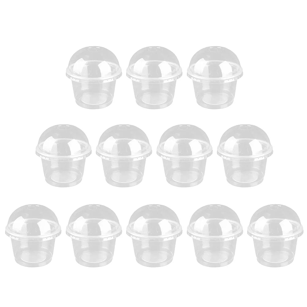 Cups Dessert Plastic Bowls Cup Ice Bowl Containers Cream Disposable Lids Fruit Clear Food Pudding With Lid Salad