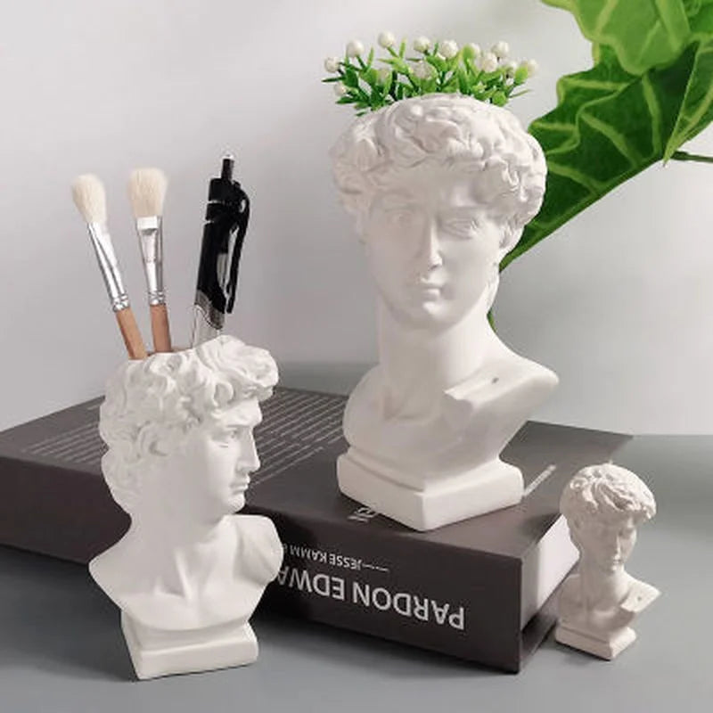 Ins Nordic David Vase Hydroponic Vase Ornaments Flower Pot Makeup Brush Storage Bucket Photo Props Vintage Home Decoration