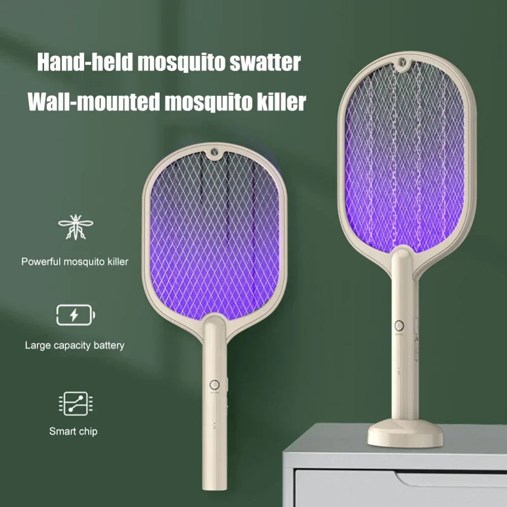 2 in 1 Electric Insect Racket Swatter USB Rechargeable Led Light Hand-Held Mosquito Killer Fly Bug Zapper Trap mosquito swatter