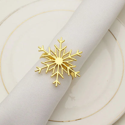 1pcs Christmas Snowflake Shaped Napkin Rings Dinning Table Setting Button Napkin Ring Wedding Table Decoration Accessories