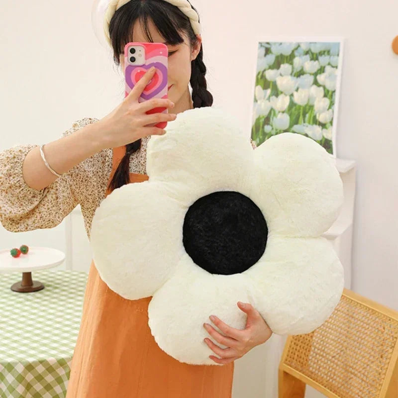 Flower Sitting Cushion Sofa Pad Office Chair Cushion Black White Seat Pad Seat Sofa Cushion Lumbar Support Pillow Room Decor