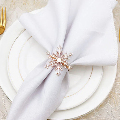 1pcs Christmas Snowflake Shaped Napkin Rings Dinning Table Setting Button Napkin Ring Wedding Table Decoration Accessories