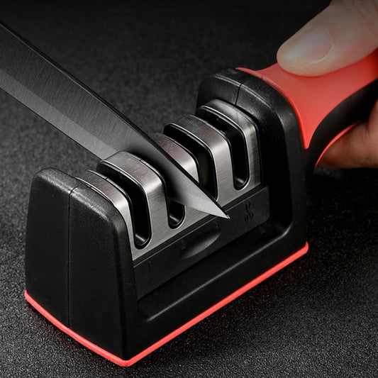 4-Stage Type Knife Sharpener Kitchen Professional Knife Sharpening Tool Quick Sharpener Diamond Coated Blades Kitchen Tool